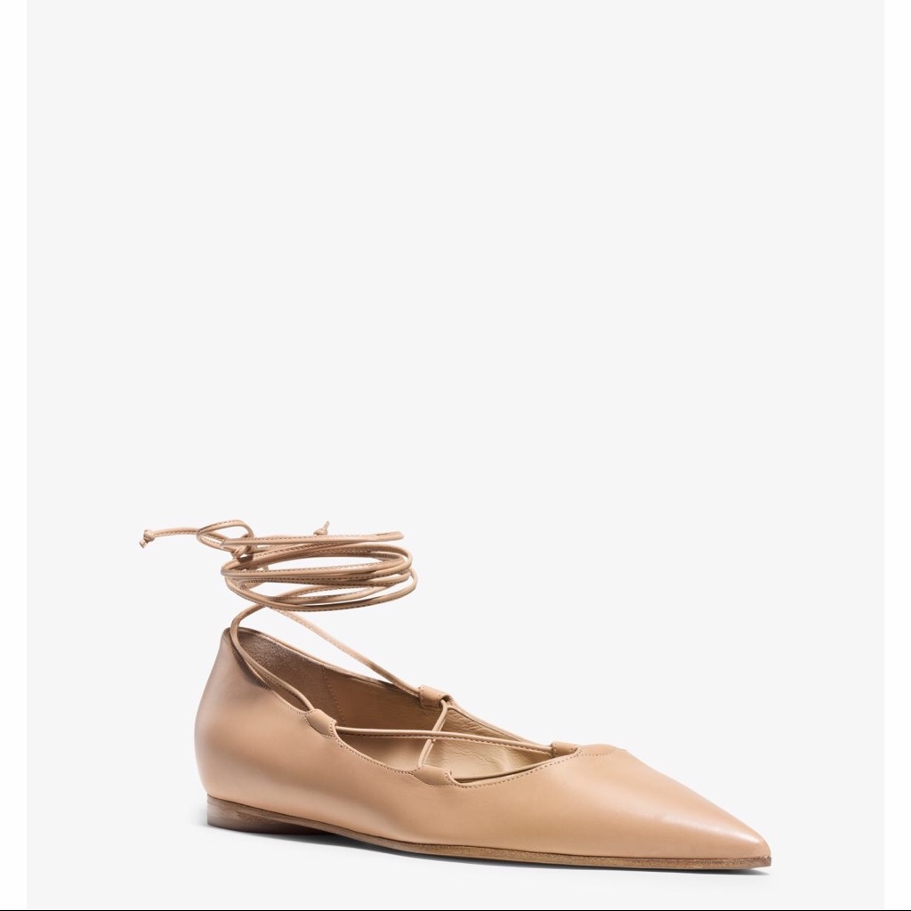 New Michael Kors Nude Tan Toffee Kallie Lace Flat